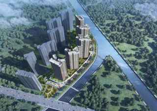 滨江左岸项目位于郴州市北湖区下湄桥街道温泉路，同心河与郴江河交汇处。