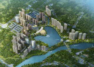 衡阳-常宁市南门湖华侨新城项目位于常宁市南门湖畔大剧院正对面