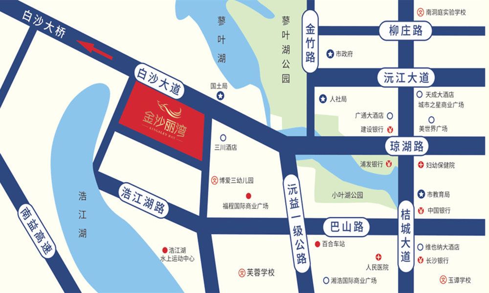 沅江金沙丽湾怎么样?项目总用地面积15268.80㎡,总建筑面积60221.11㎡,总共5栋,包括住宅楼、公寓、商业、办公及其他配套设施,绿地率达30%。