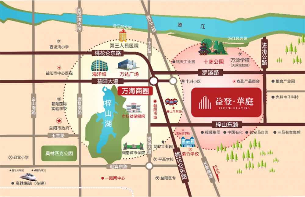 益阳益登华庭位置怎么样?项目总占地面积17838㎡，建筑面积6.6万㎡，车位信息473，小区规划总户数440户，目前当期户数440户型，容积率3。