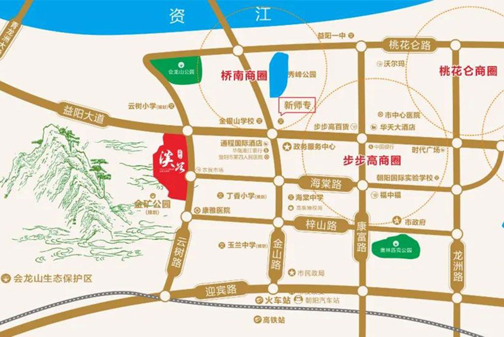 益阳会龙山溪谷怎么样?项目总建筑面积50余万平米,由26栋高层、68栋多层、1栋公寓、3栋商业以及一栋幼儿园组成,,整体分为三期开发,一期包括南区、北区两大部分。