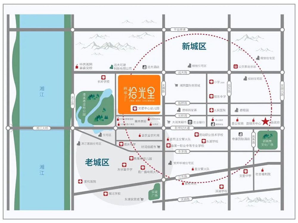 湘阴拾光里怎么样?项目总占地面积约102亩,实际建筑面积约23万平,容积率2.8,绿化率30%,小区规划住宅1400户,停车位1355个。