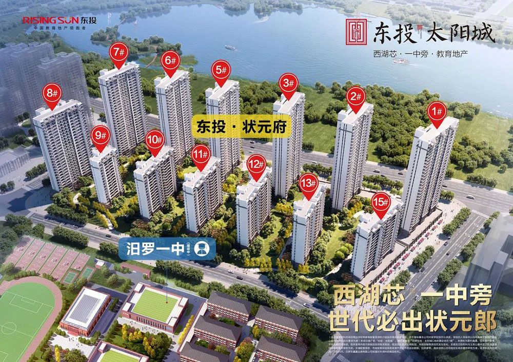 汨罗东投太阳城怎么样?项目位于西湖国际新区位置，一期占地面积约为86亩，小区规划住宅1348户，共有13栋住宅洋房，分别是7栋高层和6栋小高层组成。