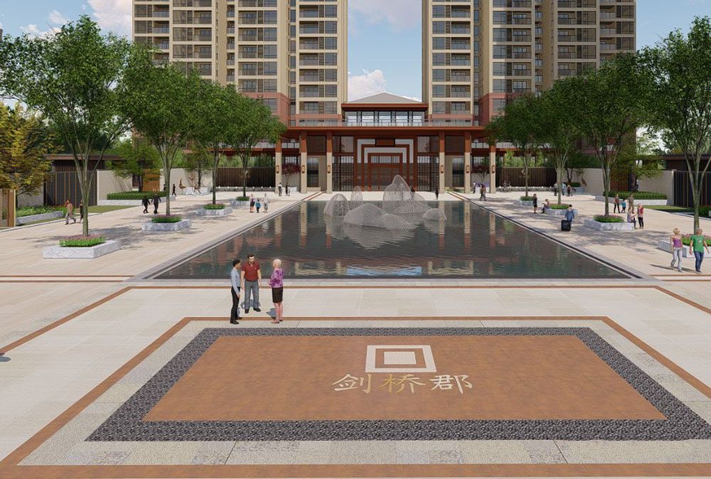 临湘剑桥郡怎么样?项目总占地面积约100亩,总建筑面积约28万㎡,共11栋32F纯板式结构的住宅组成,住宅总约1500套,容积率小于3.5,绿地率高达35%。