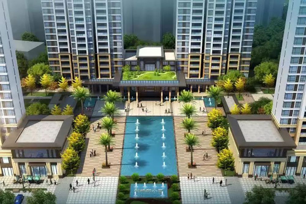 临湘剑桥郡怎么样?项目总占地面积约100亩,总建筑面积约28万㎡,共11栋32F纯板式结构的住宅组成,住宅总约1500套,容积率小于3.5,绿地率高达35%。