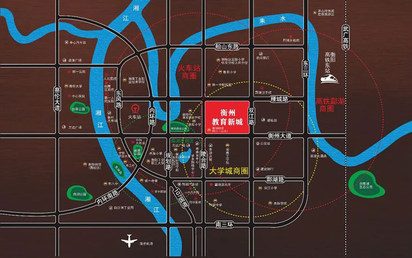 衡阳衡州教育新城怎么样?项目位于珠晖区衡州大道东路19号,项目总占地约50亩,楼栋总数为7栋,产品涵盖1.6万方教培街区、文创街区七彩城。