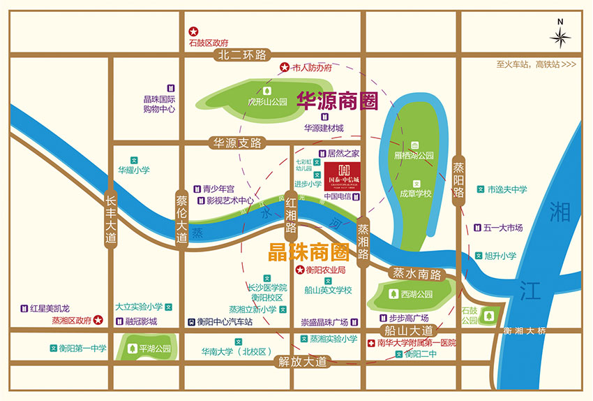 衡阳国泰城怎么样?项目位于石鼓区蒸湘北路蒸水桥头，总占地面积25480㎡，实际的建筑面积约14.6万㎡，容积率4.47，绿化率35.3%，楼栋总数4栋。