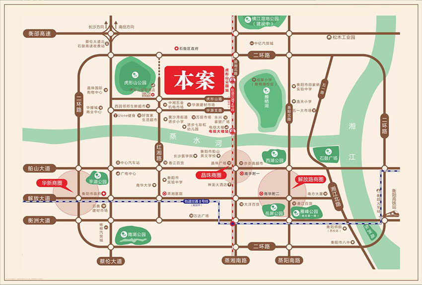 衡阳华源北街怎么样?项目总占地约50亩,总建筑面积约13万㎡,容积率2.99,绿化率36.97%,项目由两栋板式住宅、四栋高层住宅、一栋公寓楼、一条商业街组成。
