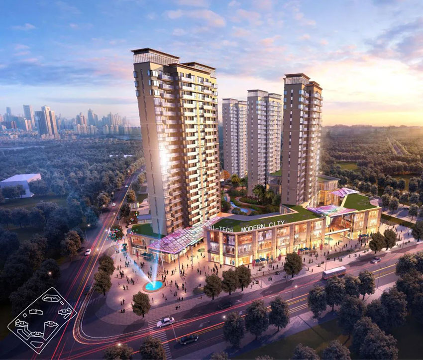 衡阳高新现代城房子怎么样?项目占地面积109333㎡，项目分为一、二两期，位于中心大道两侧，规划用地面积约为78652㎡；二期北临风顺西路，南临杨柳西路，规划用地面积约为30949.53㎡。