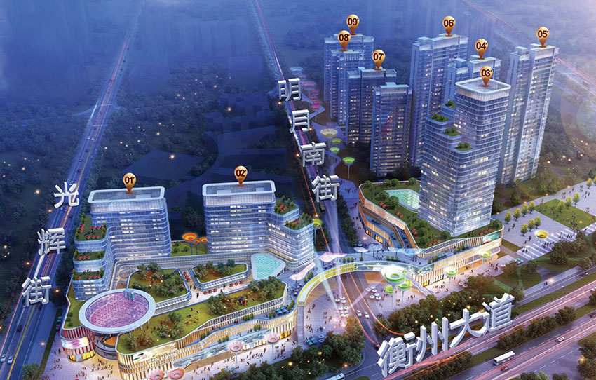 高新未来城创客谷怎么样？项目位于衡阳高新开发区内，南临衡州大道，西临华新大道。总用地面积92亩，总建筑面积25万平方米，共有住宅1106户，公寓204户。