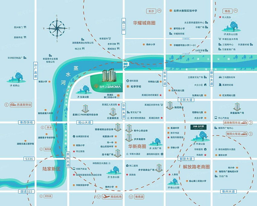 衡阳当代上品怎么样?项目总占地面积36330.76㎡，实际建筑面积156484.68㎡，小区规划楼栋总数8栋，规划总户数1053户，项目坐落蒸湘区华新大道与蒸水南路交汇处。