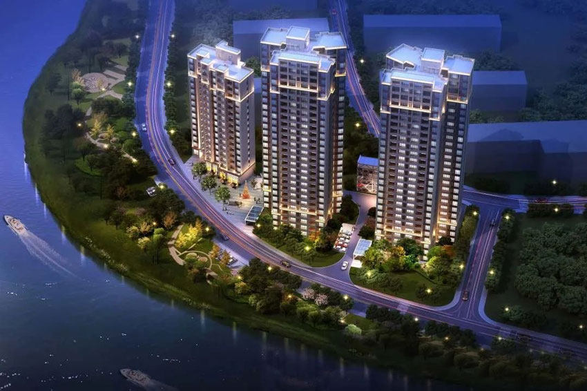 衡阳县御景湾怎么样?项目位于衡阳县西渡镇江角路9号，项目总占地面积8914.6㎡，建筑面积33627.11㎡，容积率4.10 ，绿化率33%，由3栋高层江景房错落有致排布而成。