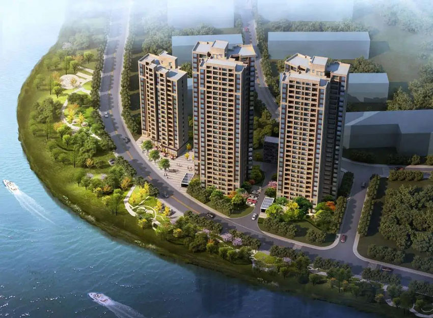 衡阳县御景湾怎么样?项目位于衡阳县西渡镇江角路9号，项目总占地面积8914.6㎡，建筑面积33627.11㎡，容积率4.10 ，绿化率33%，由3栋高层江景房错落有致排布而成。