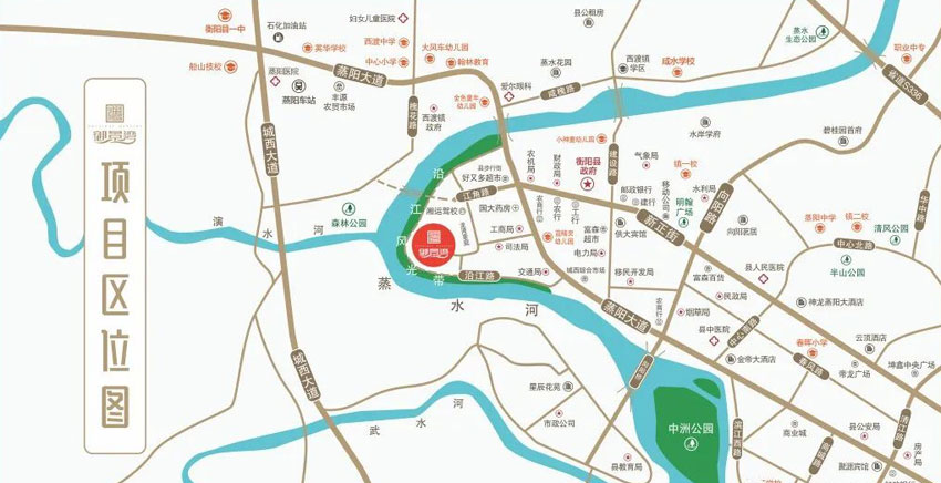 衡阳县御景湾怎么样?项目位于衡阳县西渡镇江角路9号，项目总占地面积8914.6㎡，建筑面积33627.11㎡，容积率4.10 ，绿化率33%，由3栋高层江景房错落有致排布而成。