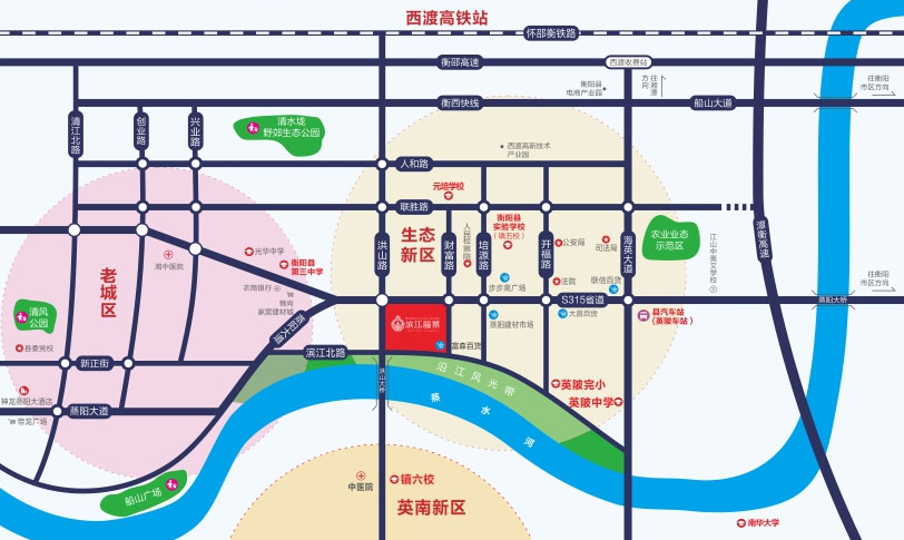 衡阳县滨江丽景怎么样?项目内置23000㎡奢阔园林，外享一线江景，地理位置优越，周边教育配套完善，边镇五校、镇六校、光华中学、县三中、元培学校等教育资源环伺。