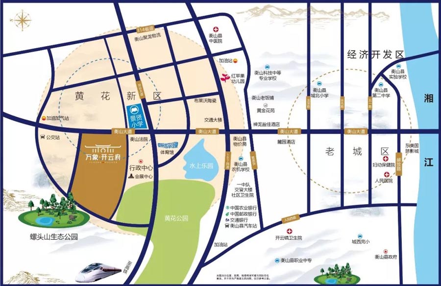 衡山万象开云府怎么样?项目总占地68余亩，实际建筑面积约16万方，由6栋26层和4栋18层的板式电梯房组成，总户数约1000户。小区内部打造了30亩景观私家花园。