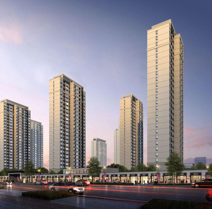 常德美韵馨城位于常德武陵区常东路与碑吉边路交汇处，项目总占地面积约60亩，实际总建筑面积约14万平方米，其中地下室面积约3万平方米，地上建筑面积约11万平方米，包含7栋26层住宅、2栋23层住宅以及1栋幼儿园。