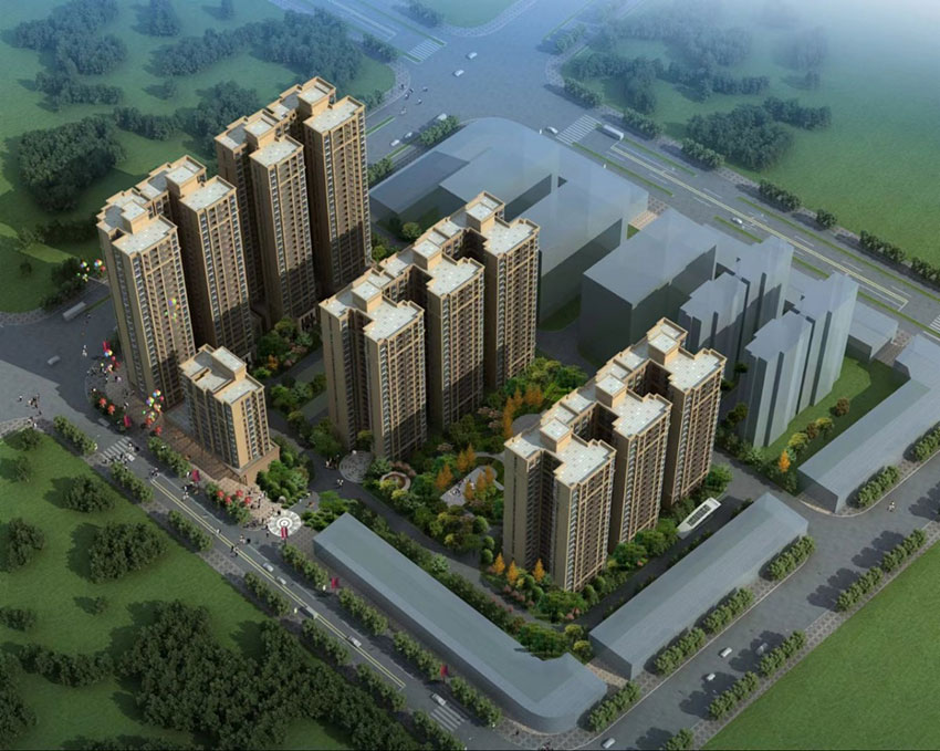 祁东县东建荣城位于朝阳路与竹苑路交汇处（县政府西侧100米），实际建筑面积13万㎡，绿化率30%，小区规划总户数900户，开发商：祁东县东建房地产综合开发有限公司 。