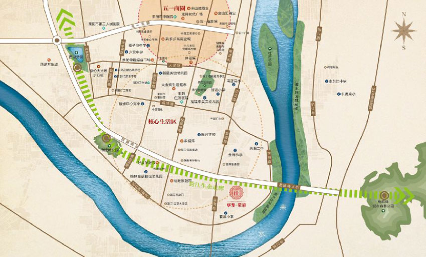 耒阳市华发荣府位于耒阳市西湖东路801号（耒阳市6A路公交车总站往前100米），项目占地面积31亩，实际建筑面积约7万㎡，容积率2.6，小区规划住宅总户数398户，停车位300个，开发商：耒阳华发有限公司。