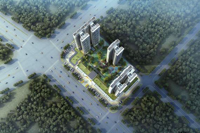 耒阳金色江湾位于耒阳市迎宾大道与东二路交汇处，项目占地面积约35亩，实际总建筑面积约9.2万方，由5栋高层及社区底商组成，开发商：耒阳合景房地产开发有限公司。