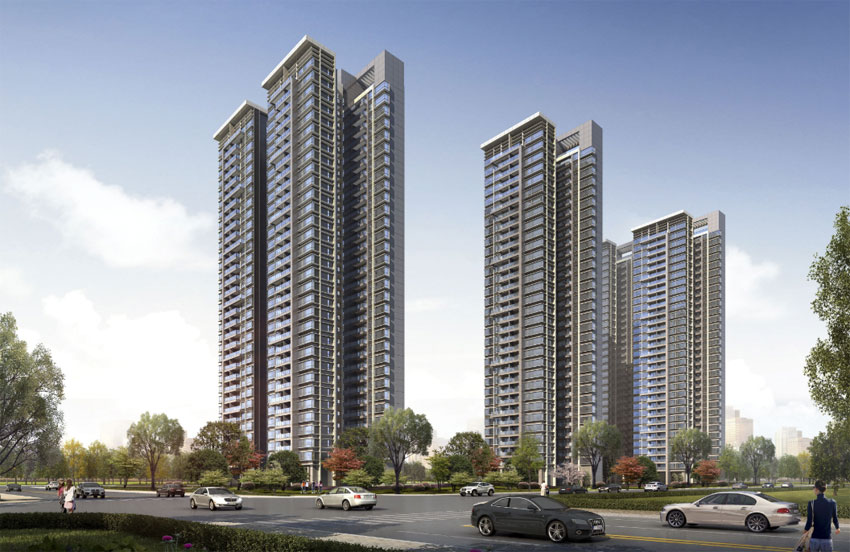 耒阳金色江湾位于耒阳市迎宾大道与东二路交汇处，项目占地面积约35亩，实际总建筑面积约9.2万方，由5栋高层及社区底商组成，开发商：耒阳合景房地产开发有限公司。