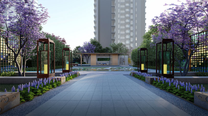 耒阳金色江湾位于耒阳市迎宾大道与东二路交汇处，项目占地面积约35亩，实际总建筑面积约9.2万方，由5栋高层及社区底商组成，开发商：耒阳合景房地产开发有限公司。