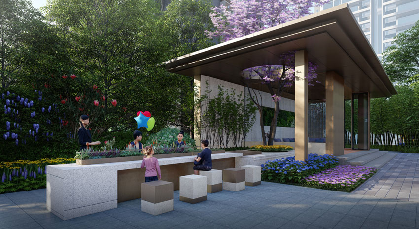 耒阳金色江湾位于耒阳市迎宾大道与东二路交汇处，项目占地面积约35亩，实际总建筑面积约9.2万方，由5栋高层及社区底商组成，开发商：耒阳合景房地产开发有限公司。