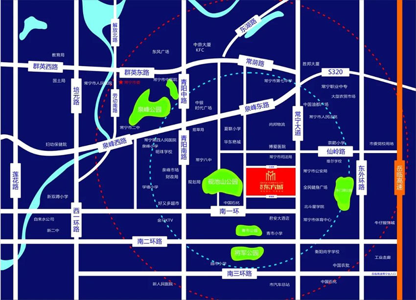 常宁世纪东方城怎么样?项目占地面积约2.5万㎡，实际的建筑面积约5.5万㎡，容积率2.43，停车位393个，小区规划住宅总户数391户，开发商：常宁市合胜置业有限公司。