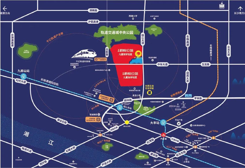 株洲长房君悦公馆位于株洲田心大道与中车大道交汇处(长郡旁),咨询电话4000-736-088转2927,项目占地约112.4亩,总建筑面积约28万㎡,分两期开发,有关株洲长房君悦公馆房价,位置,户型图及相关评价等详情尽在好房汇