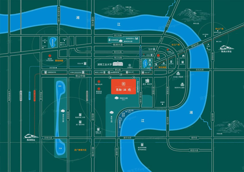 株洲​长房湘江府位于株洲天元南衡山中路与神农大道交汇处,咨询电话4000-736-088转2223,项目总建面约33万方,有关株洲​长房湘江府楼盘房价,位置,户型图及相关评价等详情尽在好房汇