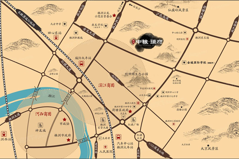 株洲中粮瑞府位于荷塘金龙路288号,咨询电话4000-736-088转2005,占地面积119828.42㎡,有关株洲中粮瑞府楼盘房价,位置,户型图及相关评价等详情尽在好房汇