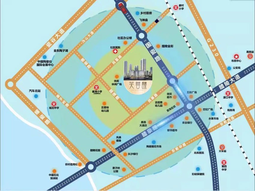 醴陵芙蓉醴位于醴陵国瓷大道与民富路交汇处,咨询电话4000-736-088转2419,占地面积25298.27㎡,有关醴陵芙蓉醴房价,位置,户型图及相关评价等详情尽在好房汇