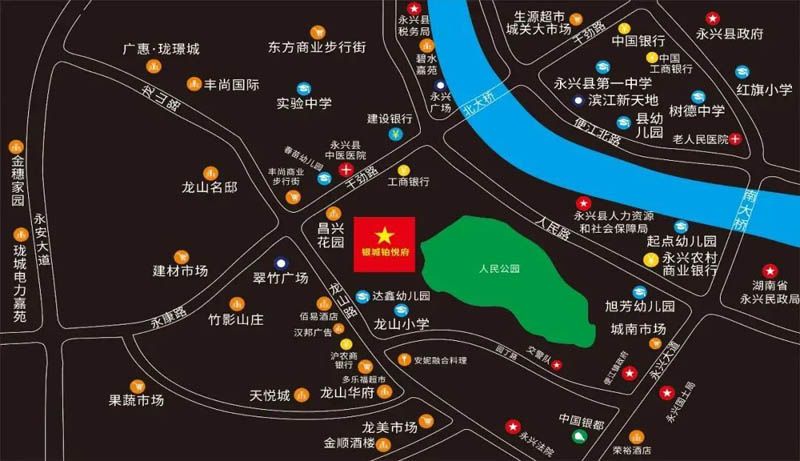 永兴银城铂悦府怎么样？楼盘总占地6139平米，小区规划住宅152户，停车位129个；项目周边临近永兴县中医院、龙山小学、碧水小学、城关中学；楼盘坐落在永兴县龙山路（昌兴花园后侧）。