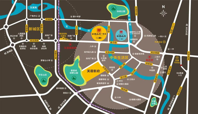 宜章芙蓉义府怎么样？项目总占地约11万㎡，总建筑面积76448.63㎡，容积率4.99，绿化率35%，整个小区由2栋24-25层高层住宅和商业建筑组成，楼盘西临是玉溪镇政府、宜章一中西校区；北邻龟山郊野公园、宜章十中。