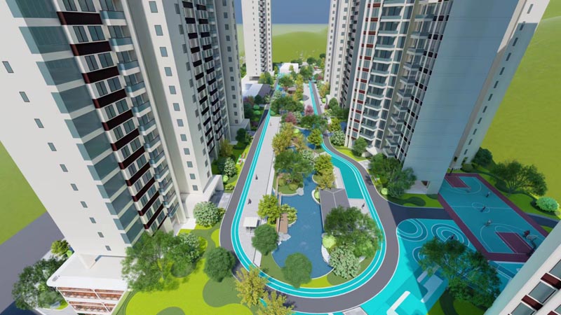 郴州云顶澜山怎么样？项目共7栋住宅、一栋幼儿园（1953㎡面积的9班制）组成，共计住户1027户，921个停车位，项目自带5000平米配套商业街区（含一个300㎡的净菜市场）。