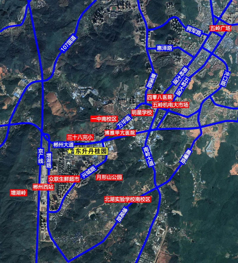 郴州东升丹桂园房子值得买吗？项目总占地2万方，实际建面约20万方，小区规划住宅1078户，停车位1092个；周边配有增福中学、明星学校、骨科医院；楼盘坐落郴州市郴州大道&bull;郴州科技工业园正门。