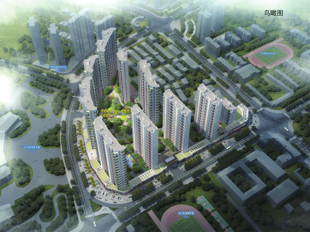 石门金港广场位于石门县电厂路与梯云路交汇处（市民之家、澧学校正对面），由湖南云顺置业有限公司开发，项目占地面积约5万方，建筑面积14.3万方，绿化率30%，容积率2.8，总规划户数980户，车位1147个。