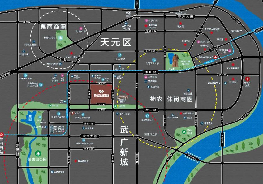 株洲云裕山河颂位于天元区衡山西路与栗合路交汇处,占地面积约4.3万平米,总建筑面积约11万平米,总规划户数约576户,有关​株洲云裕山河颂房价,位置,户型图及相关评价等详情尽在好房汇