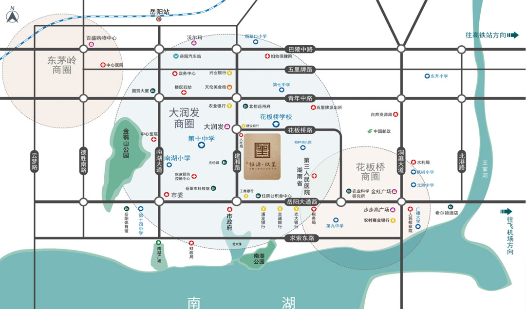 岳阳恒源玖玺占地面积达 27315 平方米，总建筑面积约 17 万方，规模宏大。整个项目由 6 栋高层住宅以及社区商业共同构成，布局合理，满足居民居住与生活消费的多元需求。