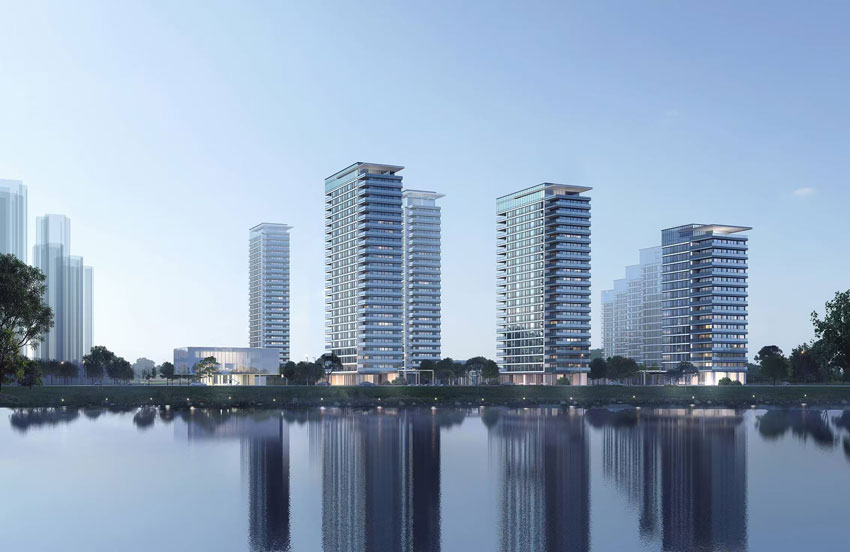 株洲高科云水湾位于株洲市天元区滨江南路与南塘路交汇处,项目占地116亩,总建面积约17万方,项目共分两期开发,项目12栋电梯大平层围合式布局,开发商是株洲高科房地产开发有限公司