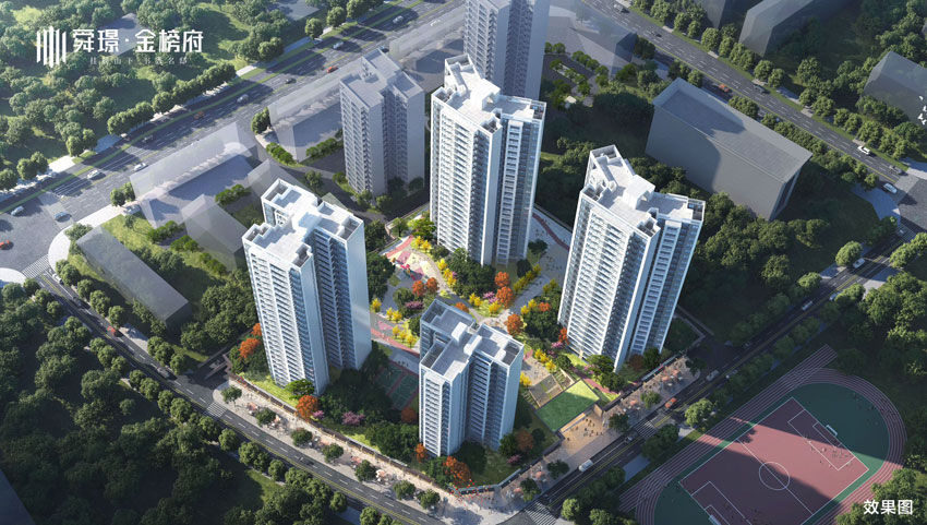 临武县金榜府位于临武县晴岚路与隆武路交汇处（十完小旁），占地面积1.6万㎡，建筑面积6.4万㎡ ，规划总户数361户，停车位350个，由临武舜璟房地产开发有限公司开发建设。