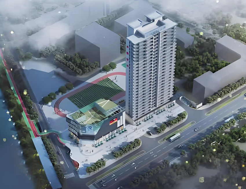 水韵澜庭位于汨罗市罗城路与友谊河交汇处东北角，项目占地面积6238㎡，总建筑面积21060.49㎡，由湖南嘉正物业管理有限公司匠心打造。