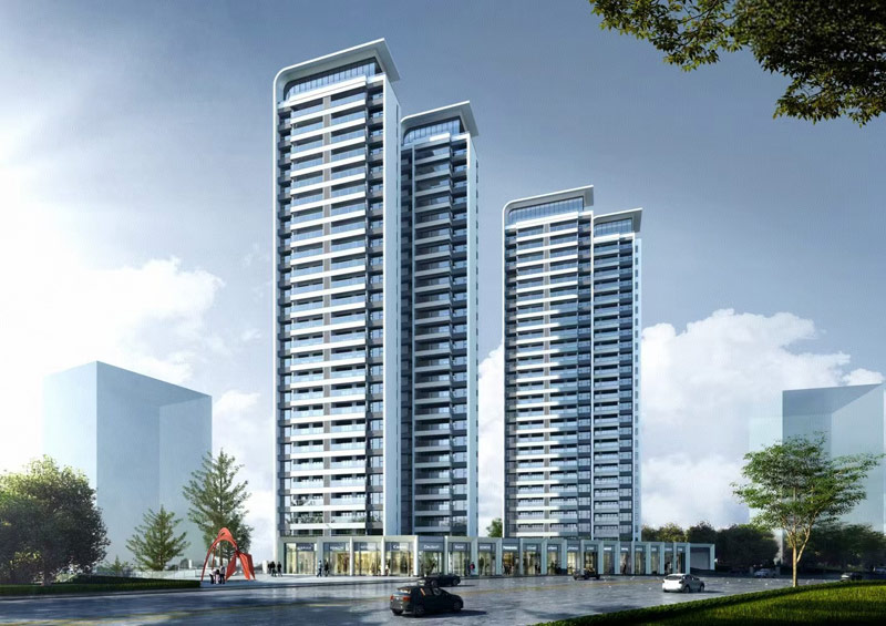 郴州北湖学府江湾位于郴州市南岭大道 532 号（同心立交桥旁），项目规划用地总面积约 14 亩，规划建设两栋高层住宅楼，分别为 31 层、20 层，规划总户数 226 户，建筑密度 21.98%，容积率 2.8，