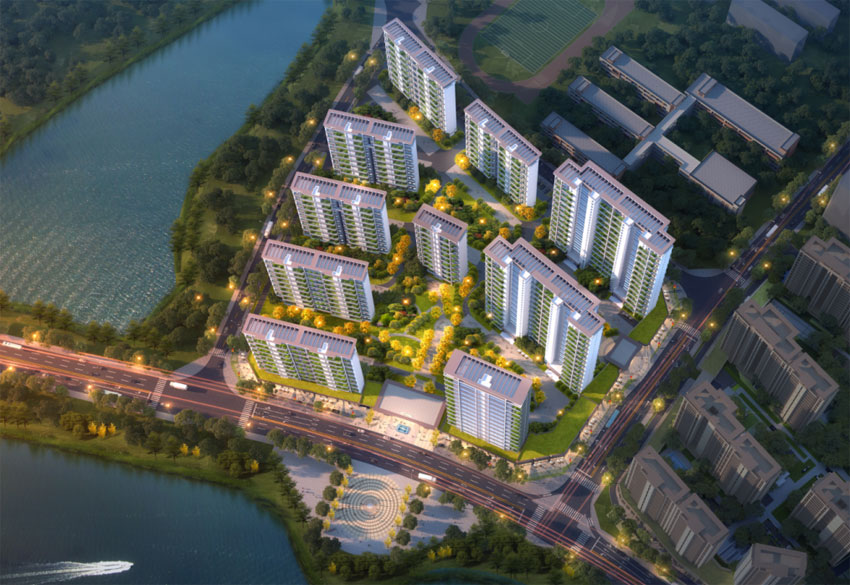 岳阳县新天地江山云起项目位于岳阳县荣湾湖小学北侧（青山路与城北路交汇处），项目占地面积3万㎡，总建筑面积约132803.92㎡，其中住宅建筑面积110165.44㎡、