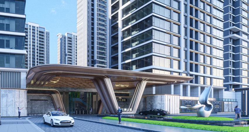 衡阳江樾云境，落址衡阳市华新陆家新区临水路3号，紧邻雁鸣溪网红桥，占地约5.59万㎡，总建面约18.58万㎡，容积率&le;2.5，由14栋住宅+1栋会所组成，规划816户，衡阳福源地产匠心筑就宜居范本。