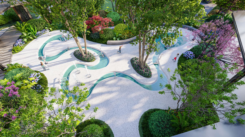 衡阳江樾云境，落址衡阳市华新陆家新区临水路3号，紧邻雁鸣溪网红桥，占地约5.59万㎡，总建面约18.58万㎡，容积率&le;2.5，由14栋住宅+1栋会所组成，规划816户，衡阳福源地产匠心筑就宜居范本。